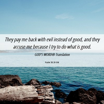 Picture 06 - Psalm 38:20 GW - They pay me back with evil instead of good, and - Bible Verse Picture
