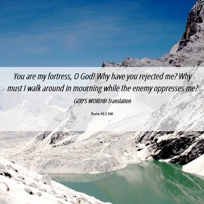 Picture 06 - Psalm 43:2 GW - You are my fortress, O God! Why have you rejected - Bible Verse Picture