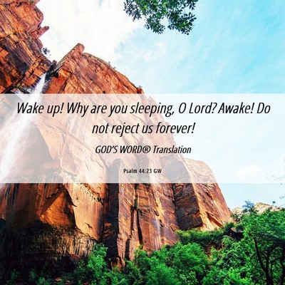 Picture 06 - Psalm 44:23 GW - Wake up! Why are you sleeping, O Lord? Awake! Do - Bible Verse Picture
