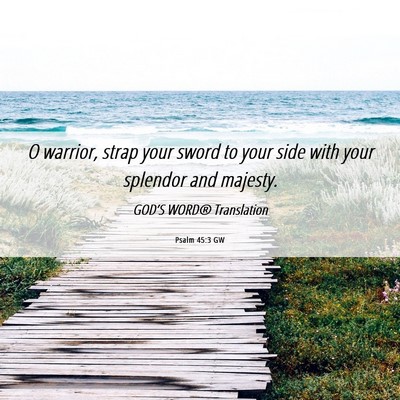 Picture 06 - Psalm 45:3 GW - O warrior, strap your sword to your side with - Bible Verse Picture