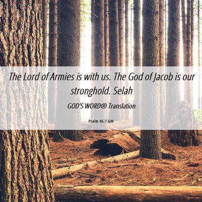 Picture 06 - Psalm 46:7 GW - The Lord of Armies is with us. The God of Jacob - Bible Verse Picture