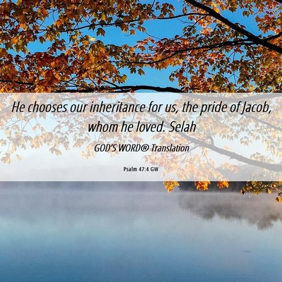 Picture 06 - Psalm 47:4 GW - He chooses our inheritance for us, the pride of - Bible Verse Picture