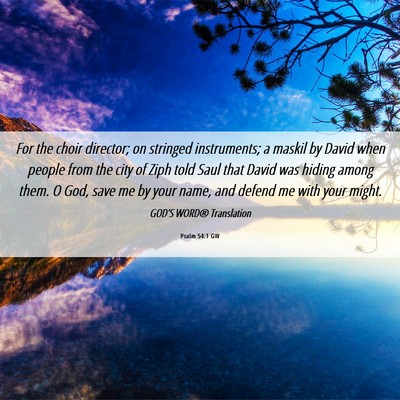 Picture 06 - Psalm 54:1 GW - For the choir director; on stringed instruments; - Bible Verse Picture