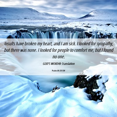 Picture 06 - Psalm 69:20 GW - Insults have broken my heart, and I am sick. I - Bible Verse Picture