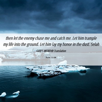 Picture 06 - Psalm 7:5 GW - then let the enemy chase me and catch me. Let him - Bible Verse Picture