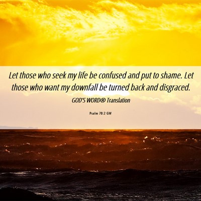 Picture 06 - Psalm 70:2 GW - Let those who seek my life be confused and put to - Bible Verse Picture