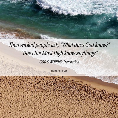 Picture 06 - Psalm 73:11 GW - Then wicked people ask, “What does God know?” - Bible Verse Picture