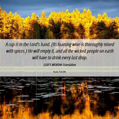 Picture 06 - Psalm 75:8 GW - A cup is in the Lord’s hand. (Its foaming wine - Bible Verse Picture