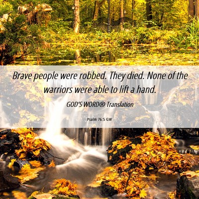 Picture 06 - Psalm 76:5 GW - Brave people were robbed. They died. None of the - Bible Verse Picture