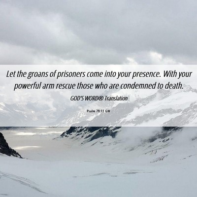 Picture 06 - Psalm 79:11 GW - Let the groans of prisoners come into your - Bible Verse Picture