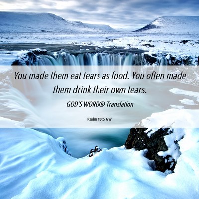Picture 06 - Psalm 80:5 GW - You made them eat tears as food. You often made - Bible Verse Picture