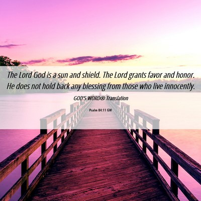 Picture 06 - Psalm 84:11 GW - The Lord God is a sun and shield. The Lord grants - Bible Verse Picture