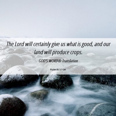 Picture 06 - Psalm 85:12 GW - The Lord will certainly give us what is good, and - Bible Verse Picture