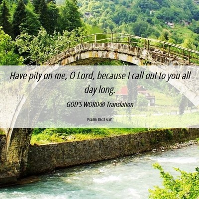 Picture 06 - Psalm 86:3 GW - Have pity on me, O Lord, because I call out to - Bible Verse Picture