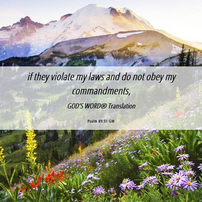 Picture 06 - Psalm 89:31 GW - if they violate my laws and do not obey my - Bible Verse Picture