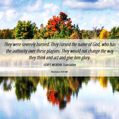Picture 06 - Revelation 16:9 GW - They were severely burned. They cursed the name - Bible Verse Picture