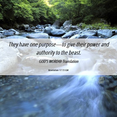Picture 06 - Revelation 17:13 GW - They have one purpose—to give their power and - Bible Verse Picture
