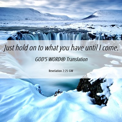 Picture 06 - Revelation 2:25 GW - Just hold on to what you have until I - Bible Verse Picture