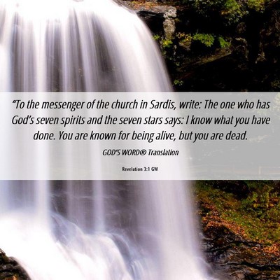Picture 06 - Revelation 3:1 GW - “To the messenger of the church in Sardis, - Bible Verse Picture