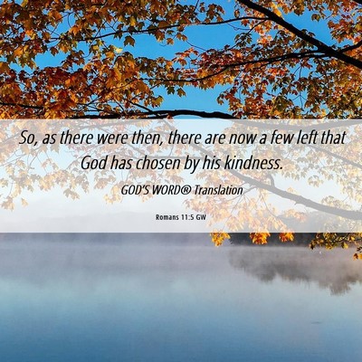 Picture 06 - Romans 11:5 GW - So, as there were then, there are now a few left - Bible Verse Picture