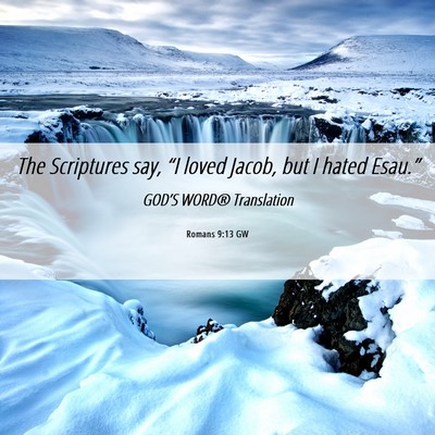 Picture 06 - Romans 9:13 GW - The Scriptures say, “I loved Jacob, but I hated - Bible Verse Picture