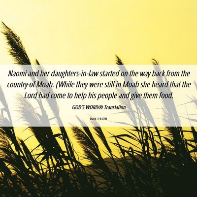 Picture 06 - Ruth 1:6 GW - Naomi and her daughters-in-law started on the way - Bible Verse Picture