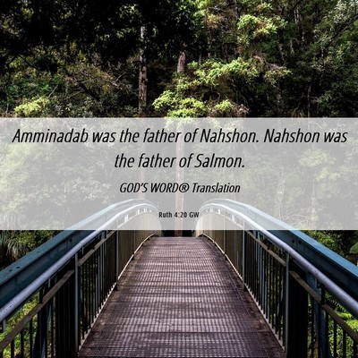 Picture 06 - Ruth 4:20 GW - Amminadab was the father of Nahshon. Nahshon was - Bible Verse Picture