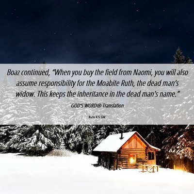 Picture 06 - Ruth 4:5 GW - Boaz continued, “When you buy the field from - Bible Verse Picture