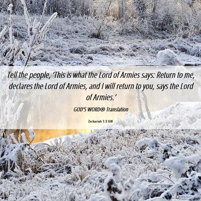 Picture 06 - Zechariah 1:3 GW - Tell the people, ‘This is what the Lord of - Bible Verse Picture