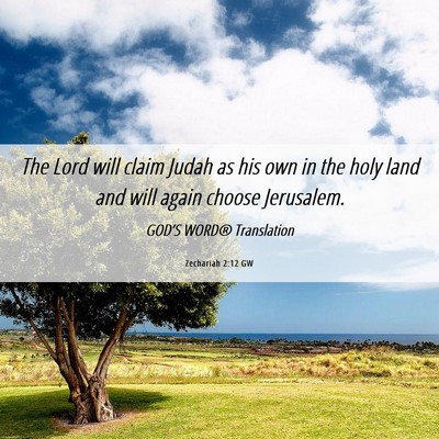 Picture 06 - Zechariah 2:12 GW - The Lord will claim Judah as his own in the holy - Bible Verse Picture