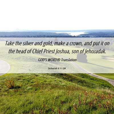 Picture 06 - Zechariah 6:11 GW - Take the silver and gold, make a crown, and put - Bible Verse Picture