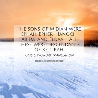 Picture 07 - 1 Chronicles 1:33 GW - The sons of Midian were Ephah, Epher, Hanoch, - Bible Verse Picture