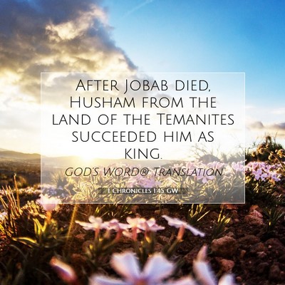 Picture 07 - 1 Chronicles 1:45 GW - After Jobab died, Husham from the land of the - Bible Verse Picture