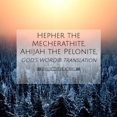Picture 07 - 1 Chronicles 11:36 GW - Hepher the Mecherathite, Ahijah the - Bible Verse Picture
