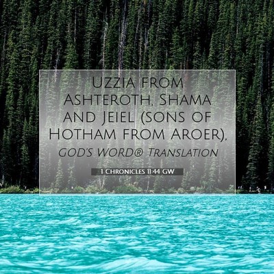 Picture 07 - 1 Chronicles 11:44 GW - Uzzia from Ashteroth, Shama and Jeiel (sons of - Bible Verse Picture