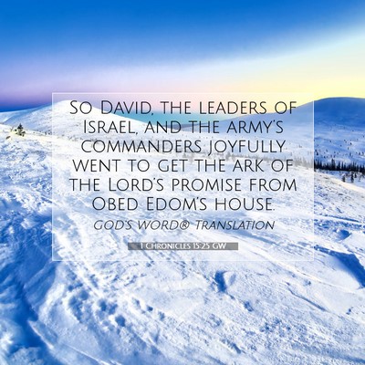 Picture 07 - 1 Chronicles 15:25 GW - So David, the leaders of Israel, and the army’s - Bible Verse Picture