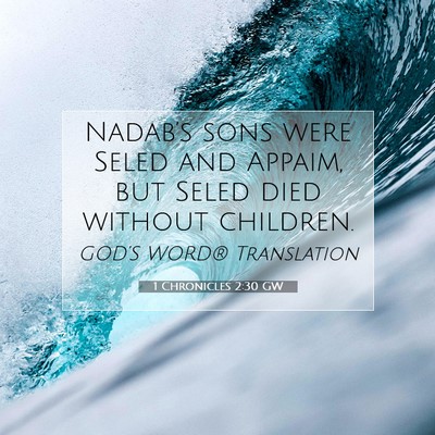 Picture 07 - 1 Chronicles 2:30 GW - Nadab’s sons were Seled and Appaim, but Seled - Bible Verse Picture