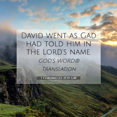 Picture 07 - 1 Chronicles 21:19 GW - David went as Gad had told him in the Lord’s - Bible Verse Picture