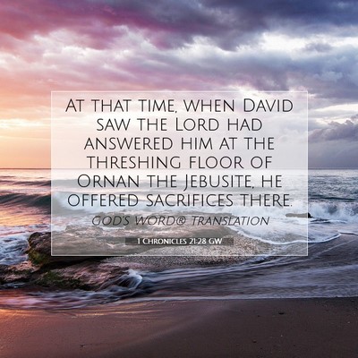 Picture 07 - 1 Chronicles 21:28 GW - At that time, when David saw the Lord had - Bible Verse Picture