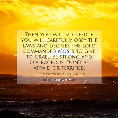 Picture 07 - 1 Chronicles 22:13 GW - Then you will succeed if you will carefully obey - Bible Verse Picture