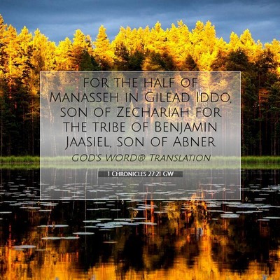 Picture 07 - 1 Chronicles 27:21 GW - for the half of Manasseh in Gilead Iddo, son of - Bible Verse Picture