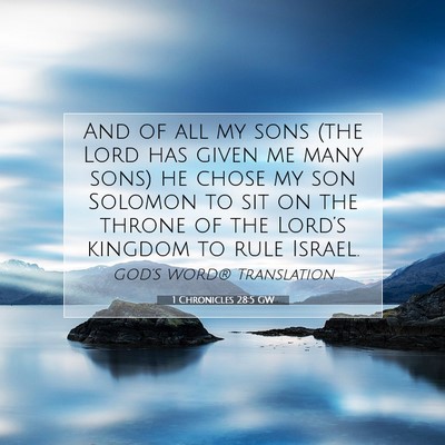 Picture 07 - 1 Chronicles 28:5 GW - And of all my sons (the Lord has given me many - Bible Verse Picture
