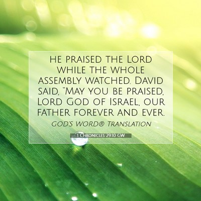 Picture 07 - 1 Chronicles 29:10 GW - he praised the Lord while the whole assembly - Bible Verse Picture
