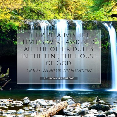 Picture 07 - 1 Chronicles 6:48 GW - Their relatives, the Levites, were assigned all - Bible Verse Picture
