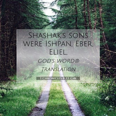 Picture 07 - 1 Chronicles 8:22 GW - Shashak’s sons were Ishpan, Eber, - Bible Verse Picture