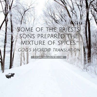 Picture 07 - 1 Chronicles 9:30 GW - Some of the priests’ sons prepared the mixture - Bible Verse Picture
