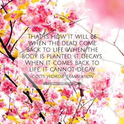 Picture 07 - 1 Corinthians 15:42 GW - That is how it will be when the dead come back to - Bible Verse Picture