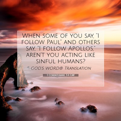 Picture 07 - 1 Corinthians 3:4 GW - When some of you say, “I follow Paul” and - Bible Verse Picture