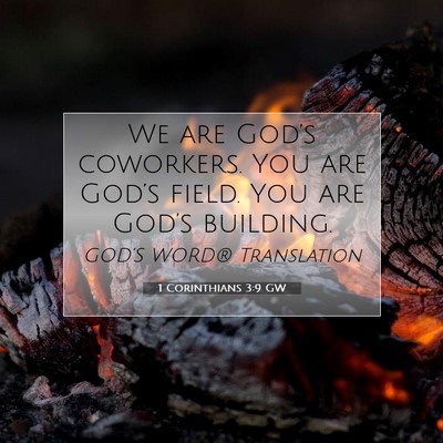 Picture 07 - 1 Corinthians 3:9 GW - We are God’s coworkers. You are God’s field. - Bible Verse Picture