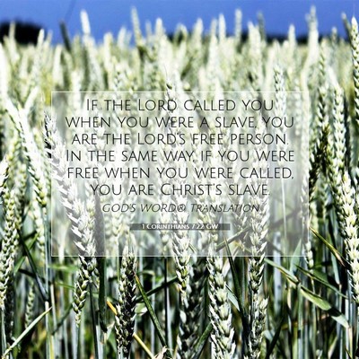 Picture 07 - 1 Corinthians 7:22 GW - If the Lord called you when you were a slave, you - Bible Verse Picture